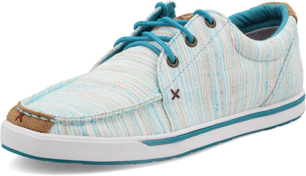 Twisted X Hooey Loper Sneakers Low Round Toe Moisture Wicking Striped Blue 8.5M